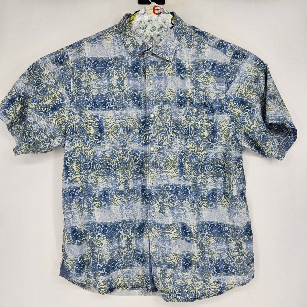 Tommy Bahama Shirt Mens XL Tortola Hawaiian Button Up Geometric Short Sleeve
